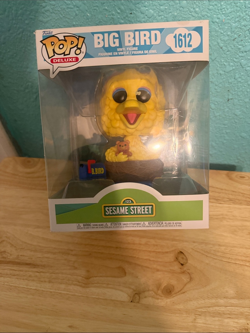 Funko Big Bird Pop! Deluxe Figure - Yellow with Blue Eyes & Brown Teddy